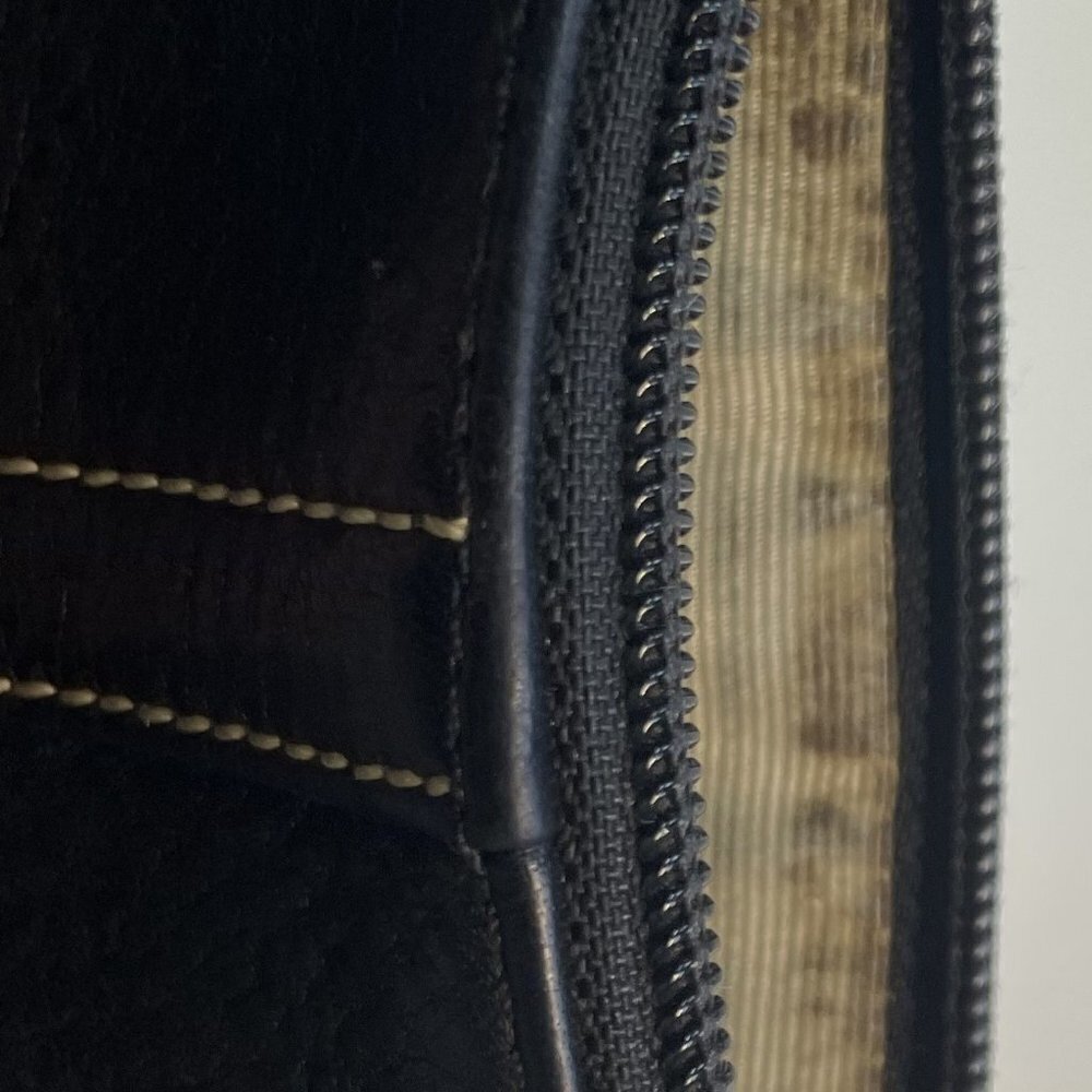 Coach Leather Wristlet Zipper Pouch Wallet Black - Picture 3 of 3